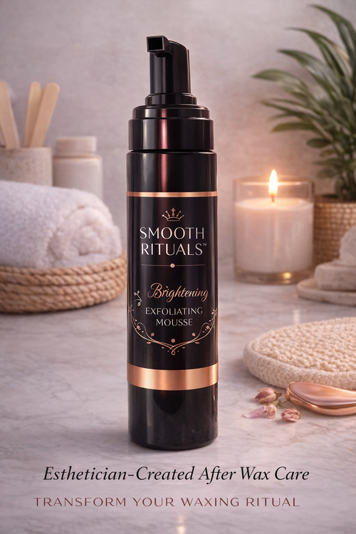 Brightening exfoliating mousse for ingrown hairs and dark spots after waxing by Smooth Rituals
